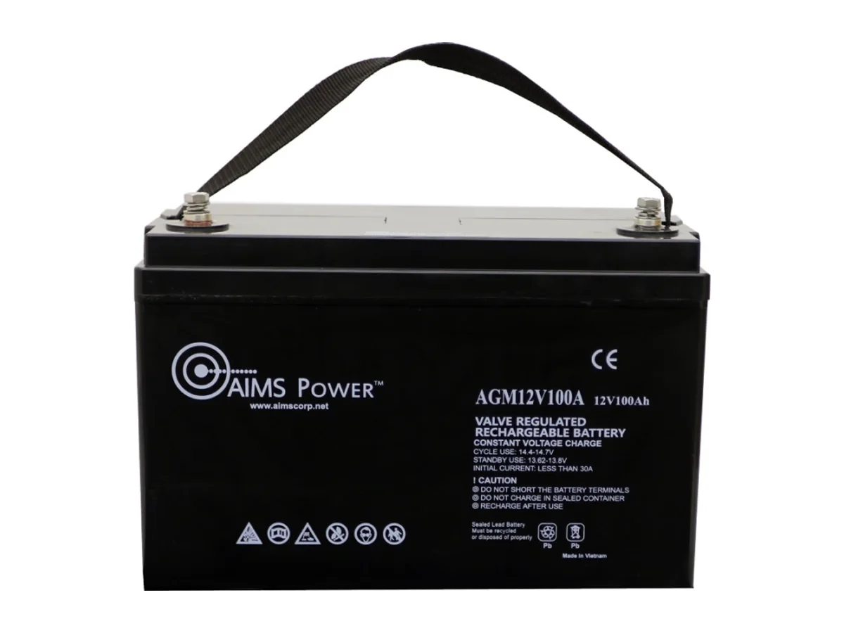 AIMS Power AGM 12V 100Ah Deep Cycle Battery Heavy Duty