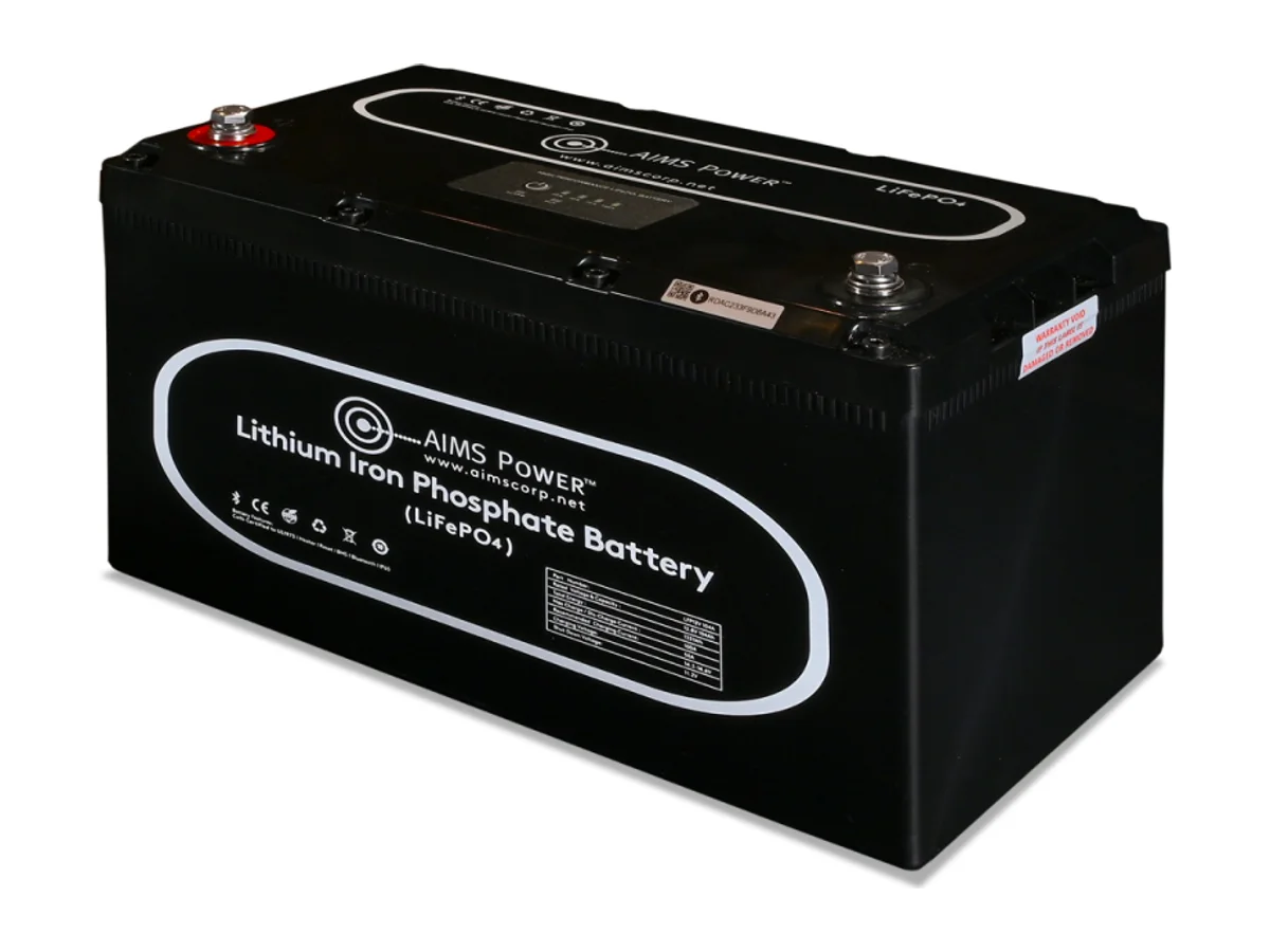AIMS Power LiFePO4 Lithium Battery with Wake Up, Heater & BT Monitoring 12V 104Ah