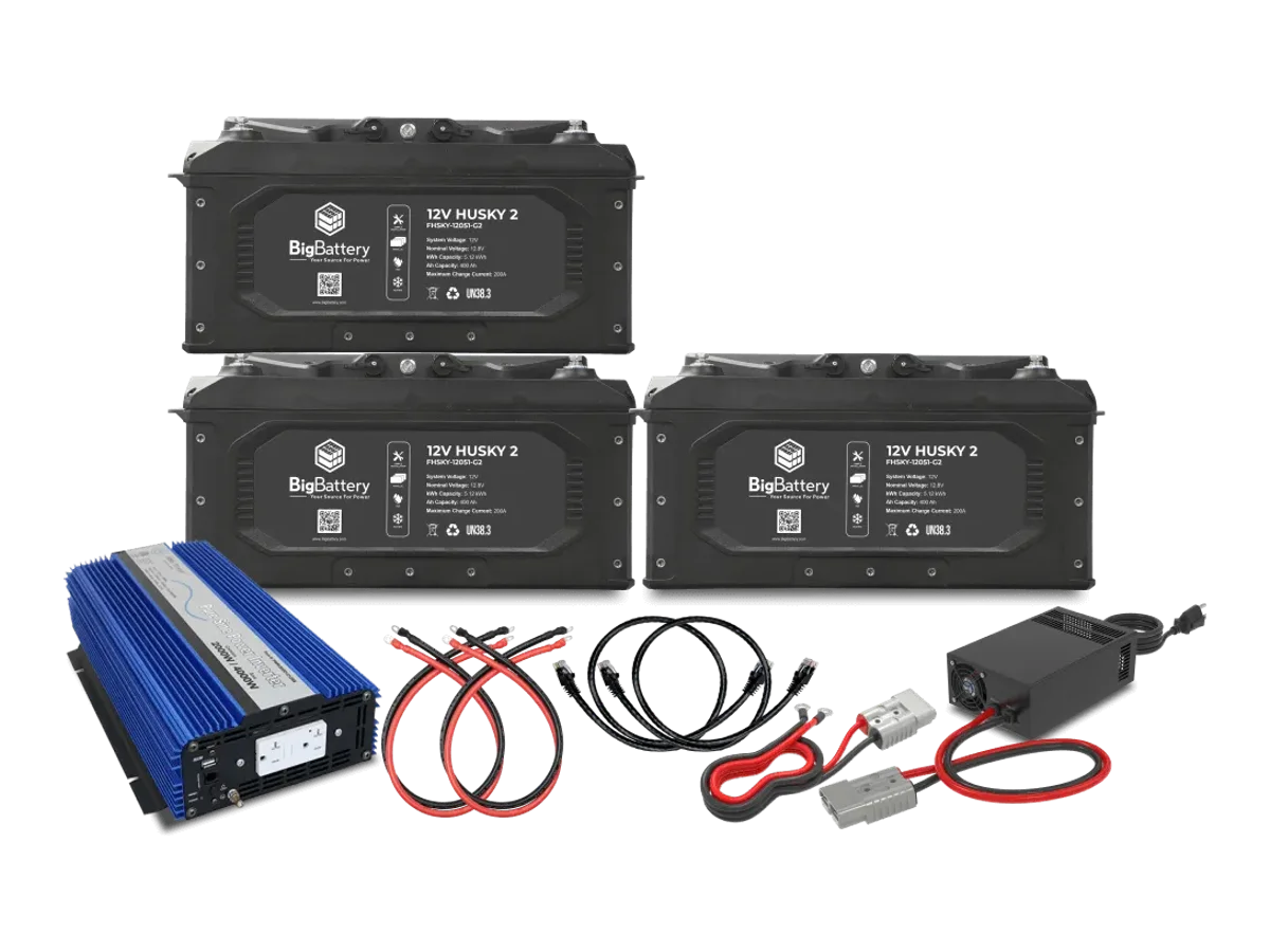 12V 3X HUSKY2 KIT & AIMS Inverter with Charger