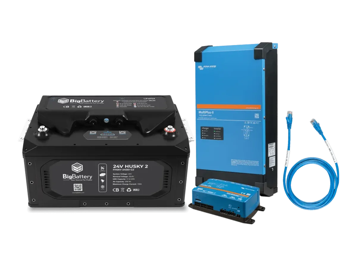 BigBattery 24V HUSKY 2, 1X KIT + Victron 24V MultiPlus-II 3000W Inverter/Charger | RV, Van, Off-Grid System