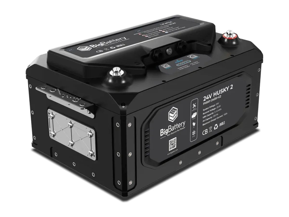 24V HUSKY 2 INV Lithium Battery 5.12kWh 200Ah | LiFePO4 | Inverter Comms | RV | Off-Grid | Marine Battery