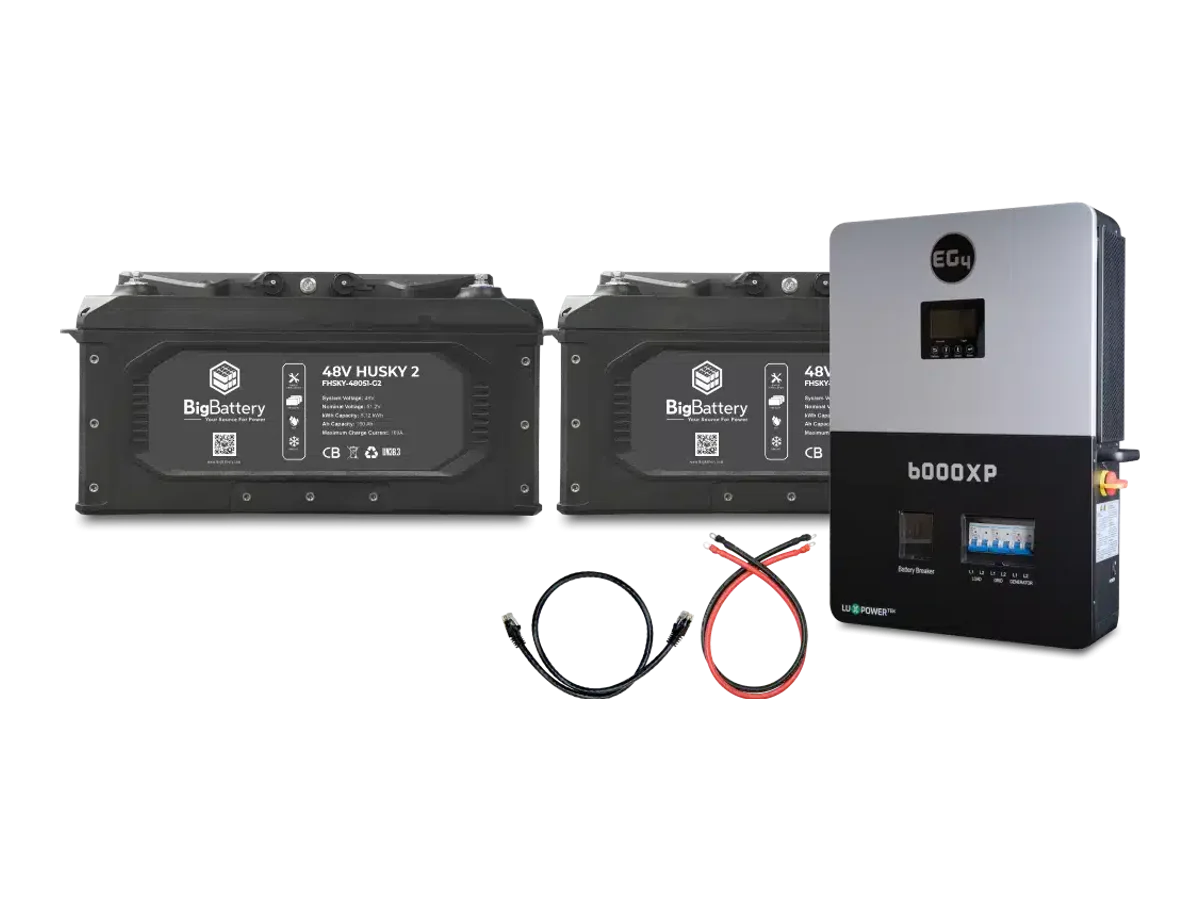 BigBattery 48V 2x HUSKY 2 INV + EG4 6K OFF-GRID INVERTER KIT | 10.24kWh | Off-Grid