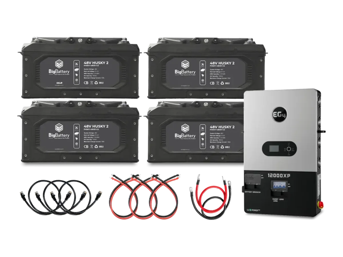 48V 4X HUSKY 2 INV – EG4 12K OFF-GRID INVERTER KIT