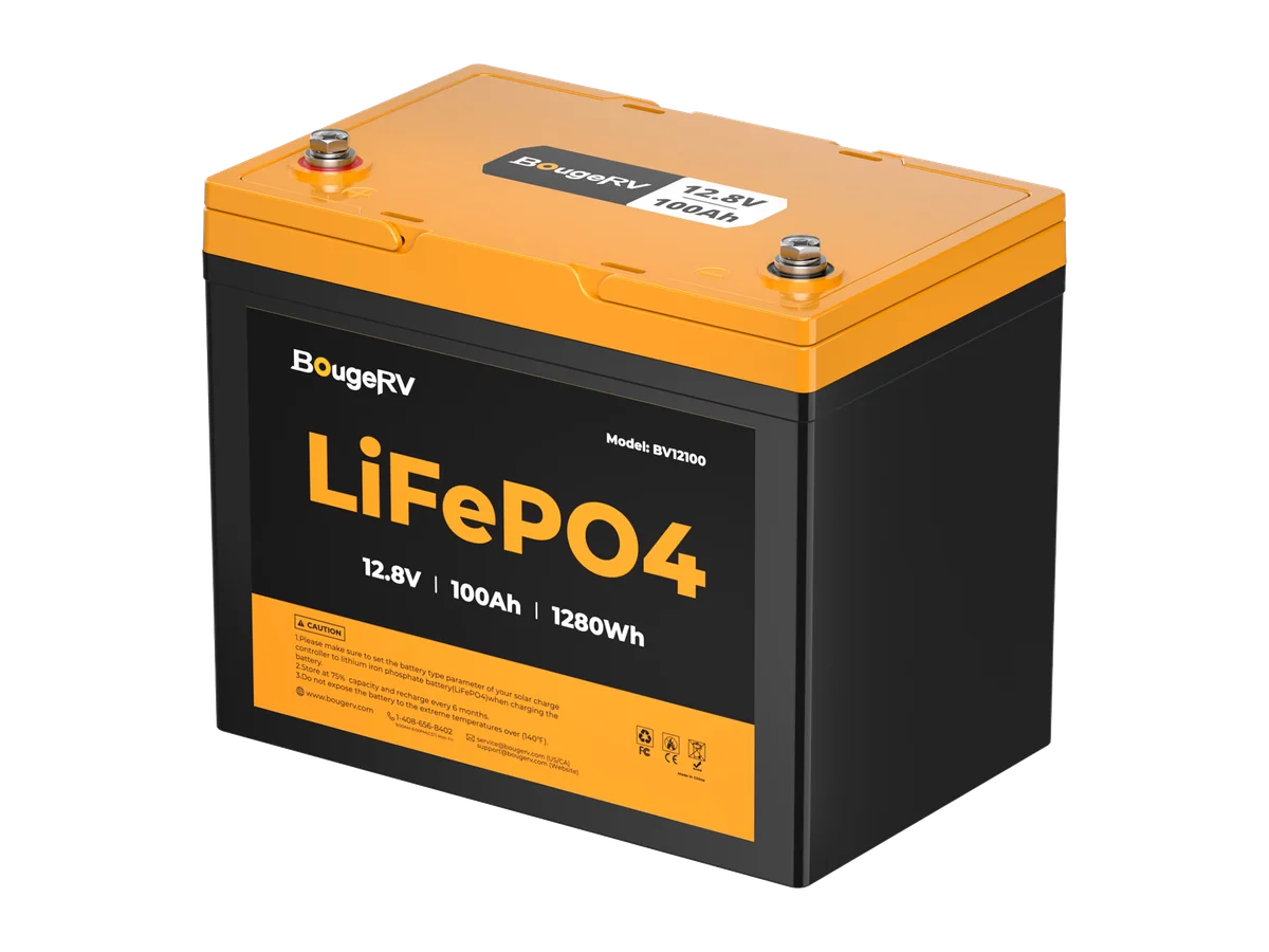 BougeRV 12V 100Ah Group 24 Solar LiFePO4 Battery