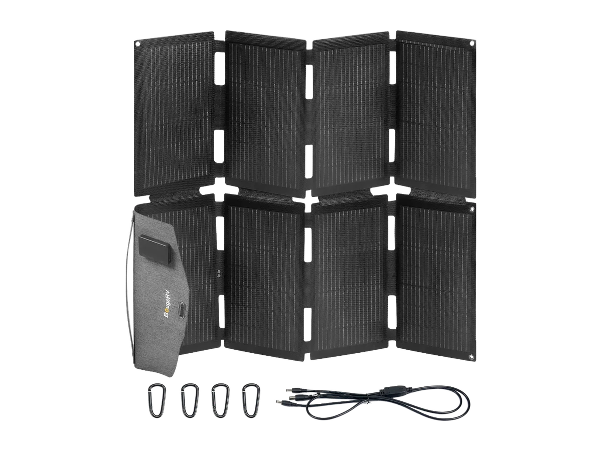 BougeRV 100W N-Type Fiberglass Foldable Portable Solar Panel