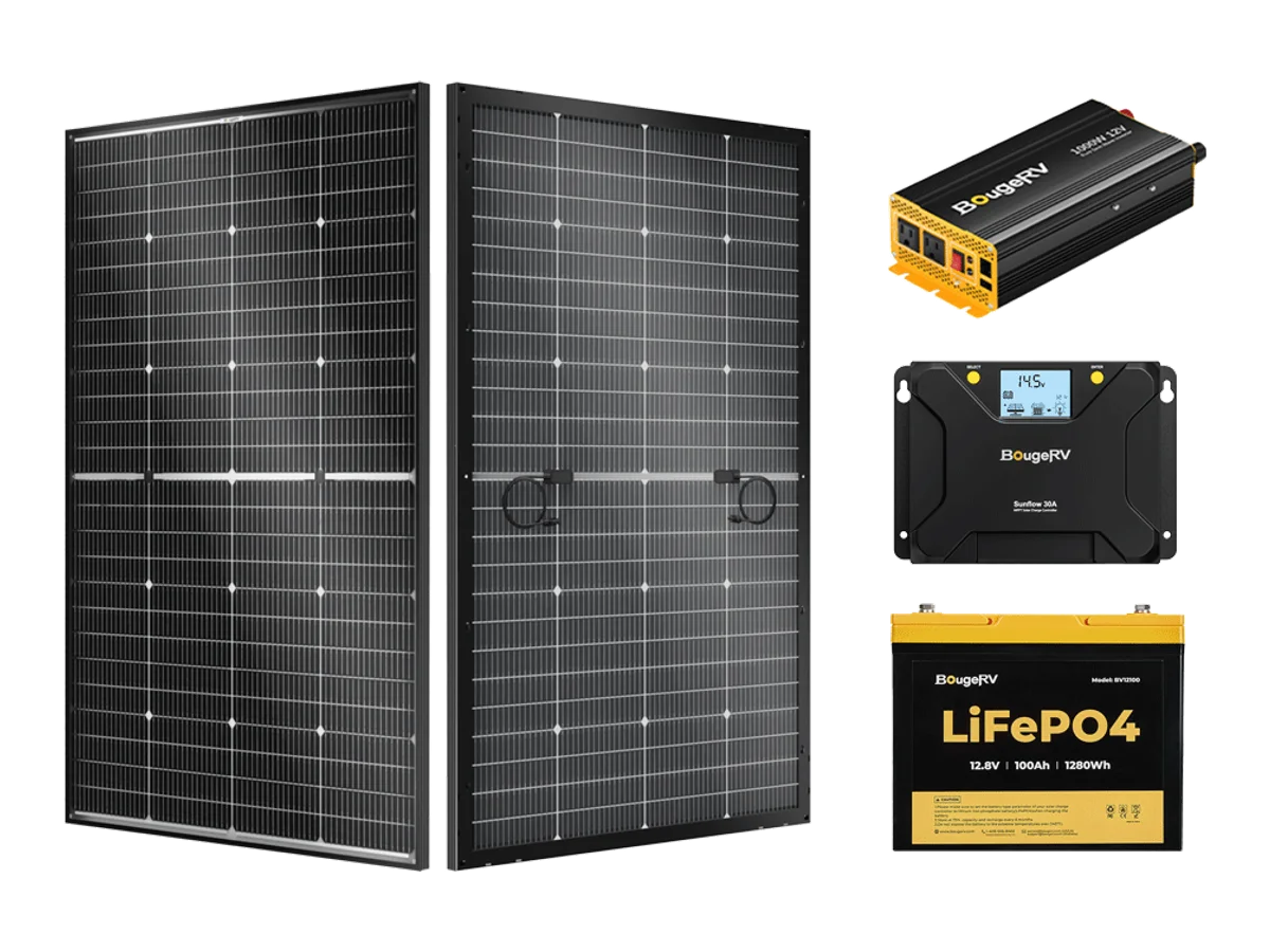 BougeRV 12V 200W TOPCon Rigid Solar System Kit