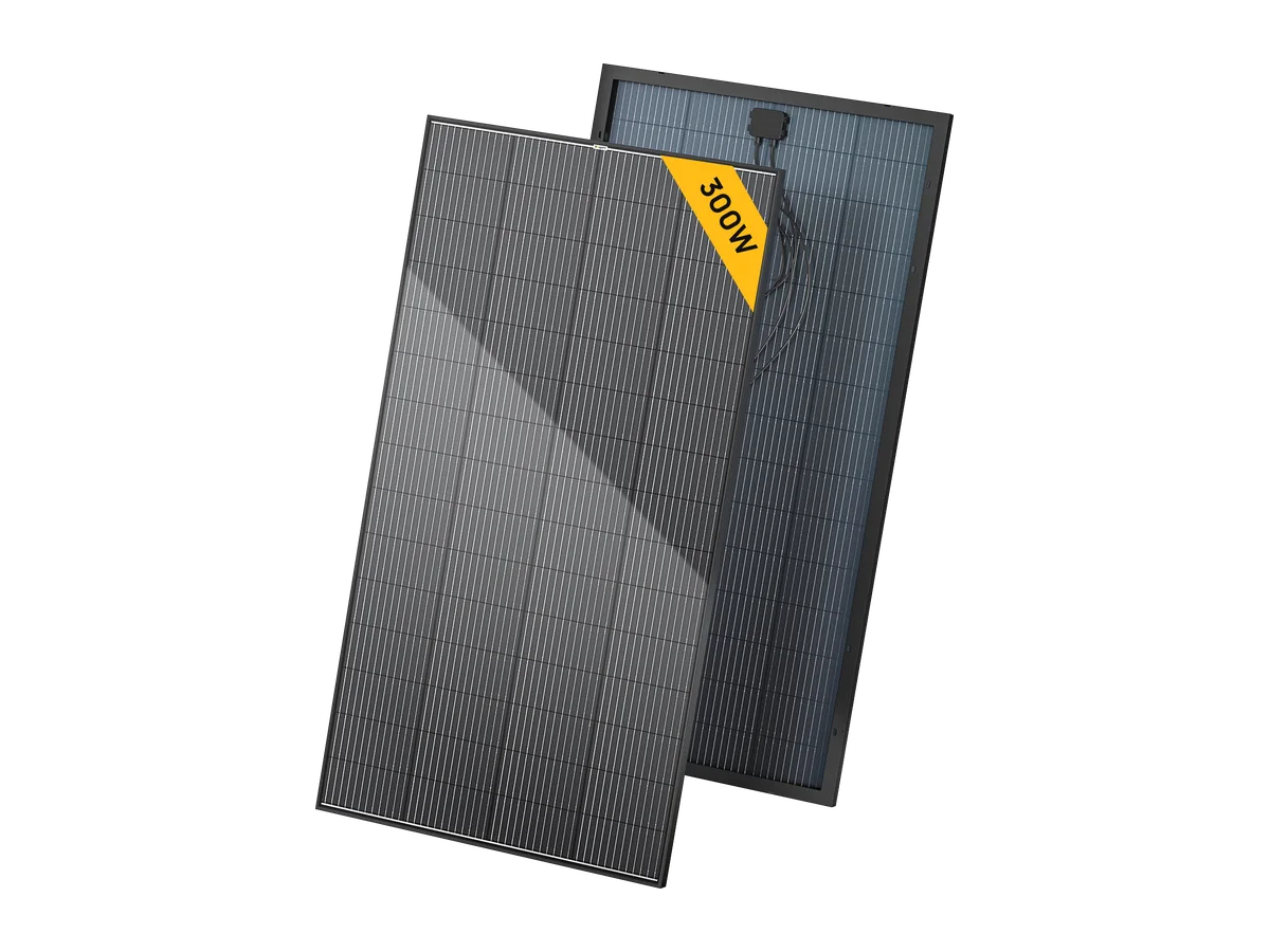 BougeRV 300 Watt 12V/24V Rigid Bifacial 12BB Mono Solar Panel