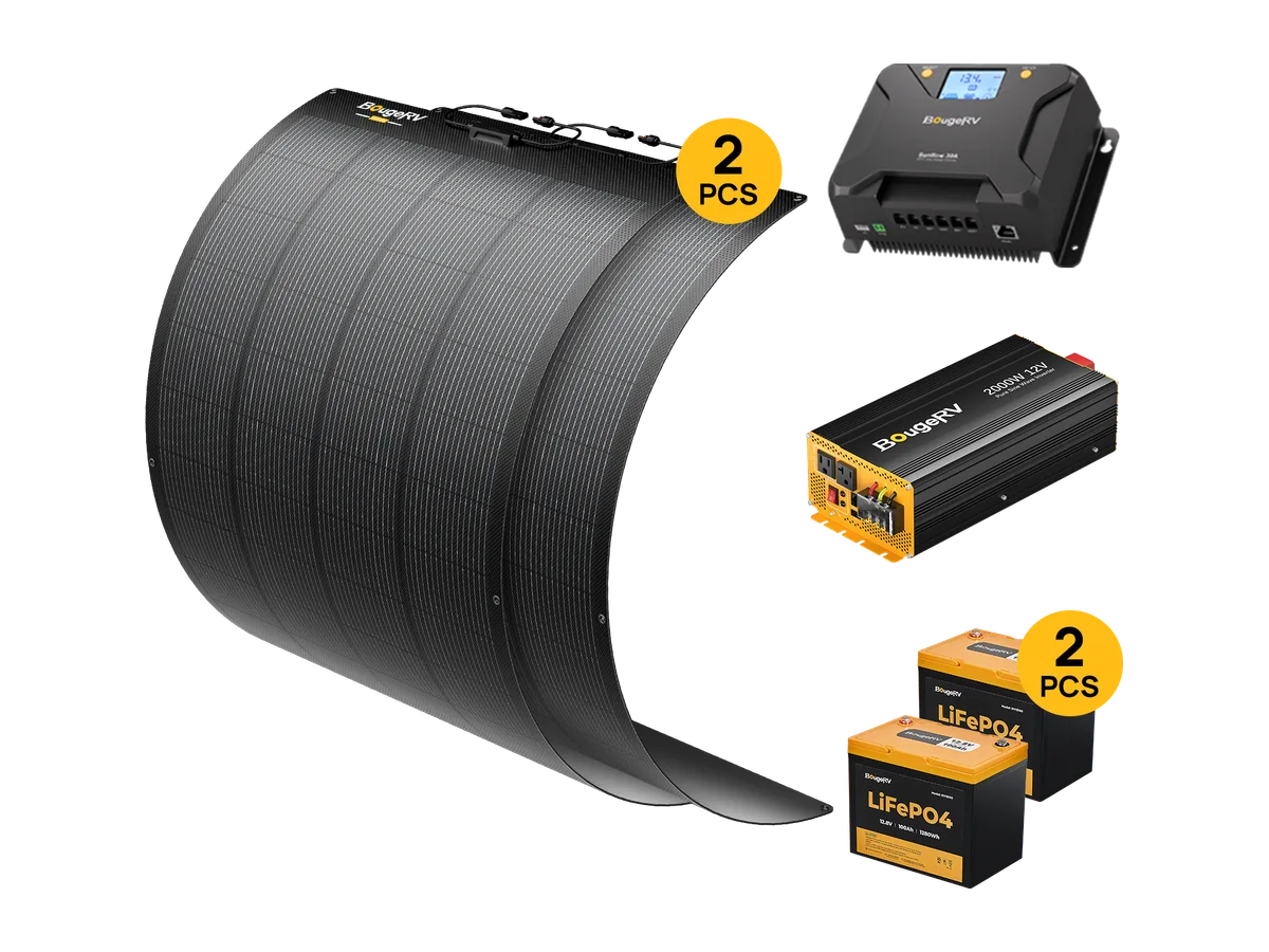 BougeRV 12V 400W Arch 2.0 TOPCon Flexible Solar Kit