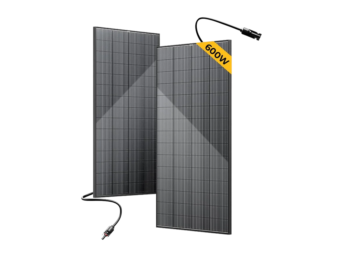 BougeRV Bifacial 600 Watts 12BB 12V/24V Rigid Solar Panel