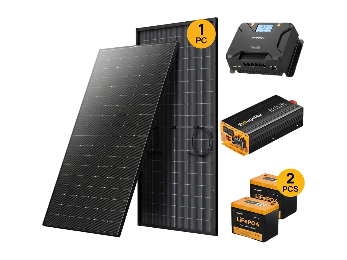 BougeRV 12V 400W Premium TOPCon Rigid Solar System Kit
