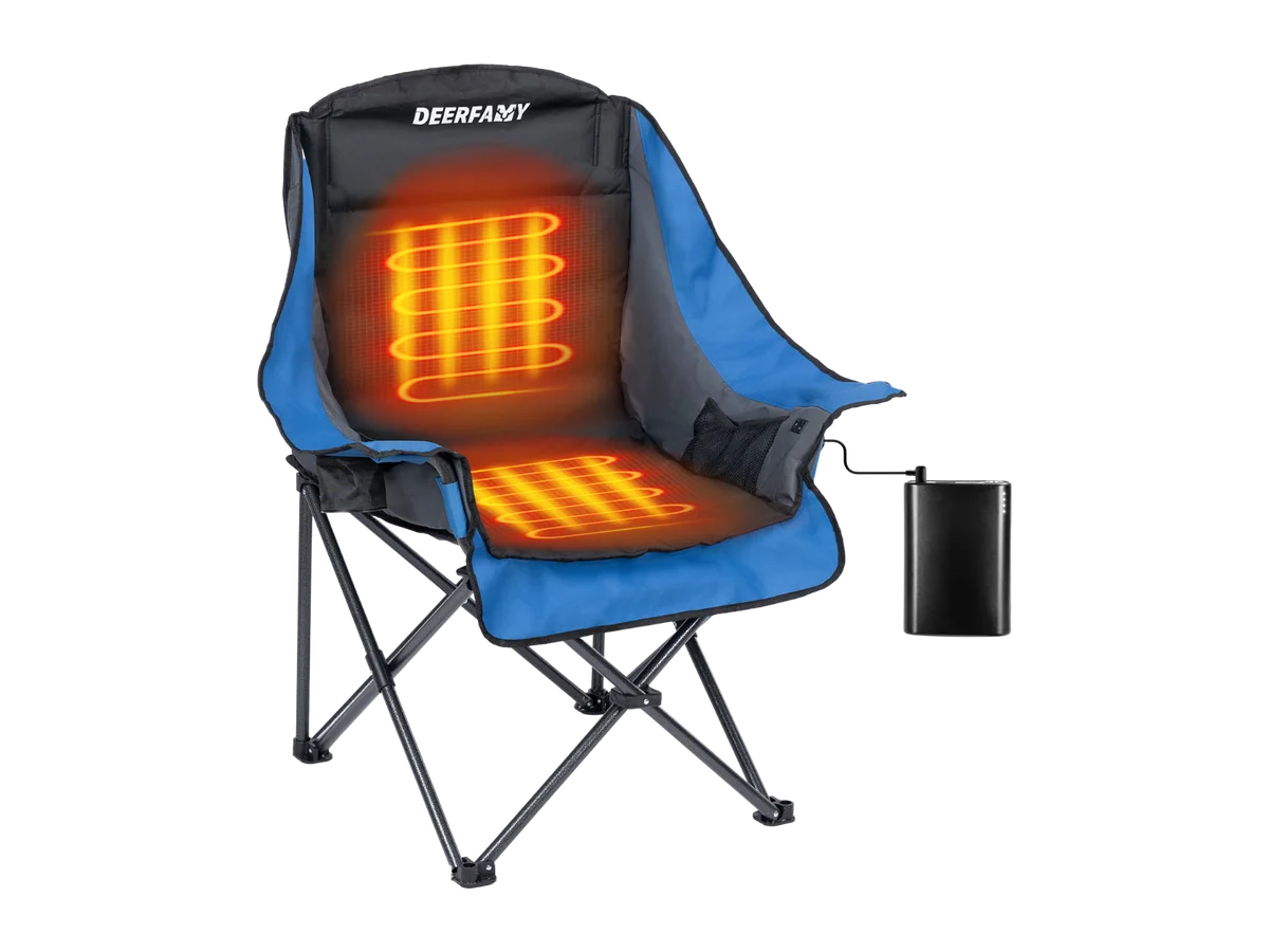 DEERFAMY Heated Camping Chair with 12V Battery Pack