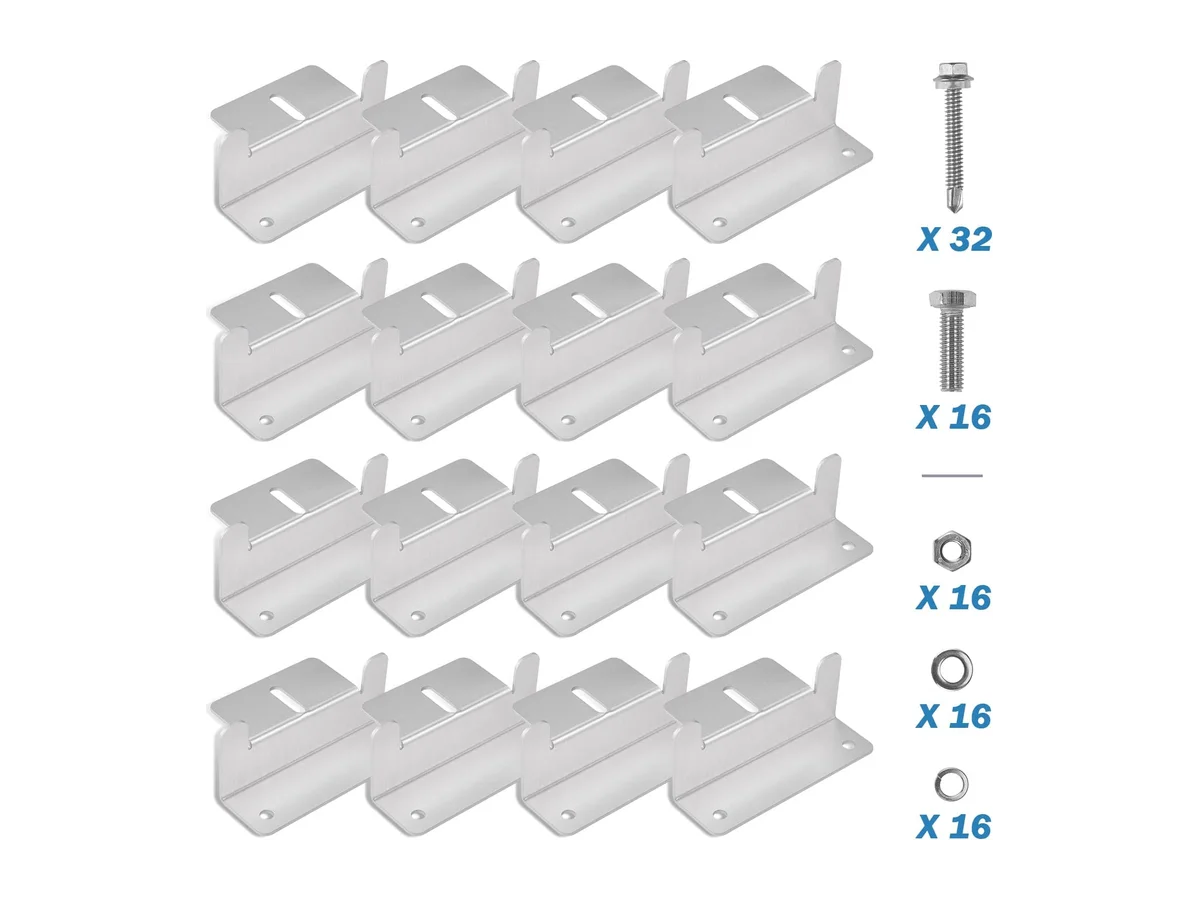 Solar Panel Mounting Z Bracket Mount Kits （4 set 16 Units）