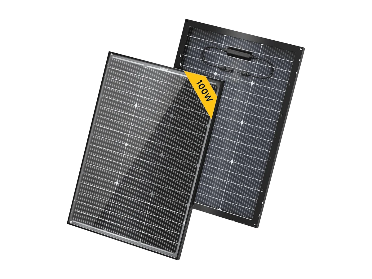 BougeRV 16BB N-Type 12V/24V 100 Watt Bifacial Solar Panel