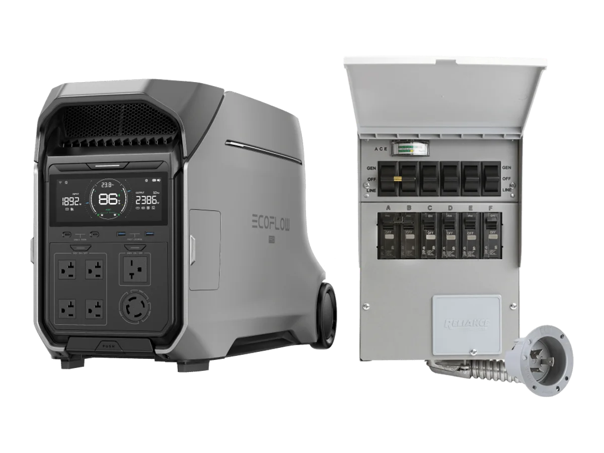 EcoFlow DELTA Pro 3 Portable Power Station + Transfer Switch