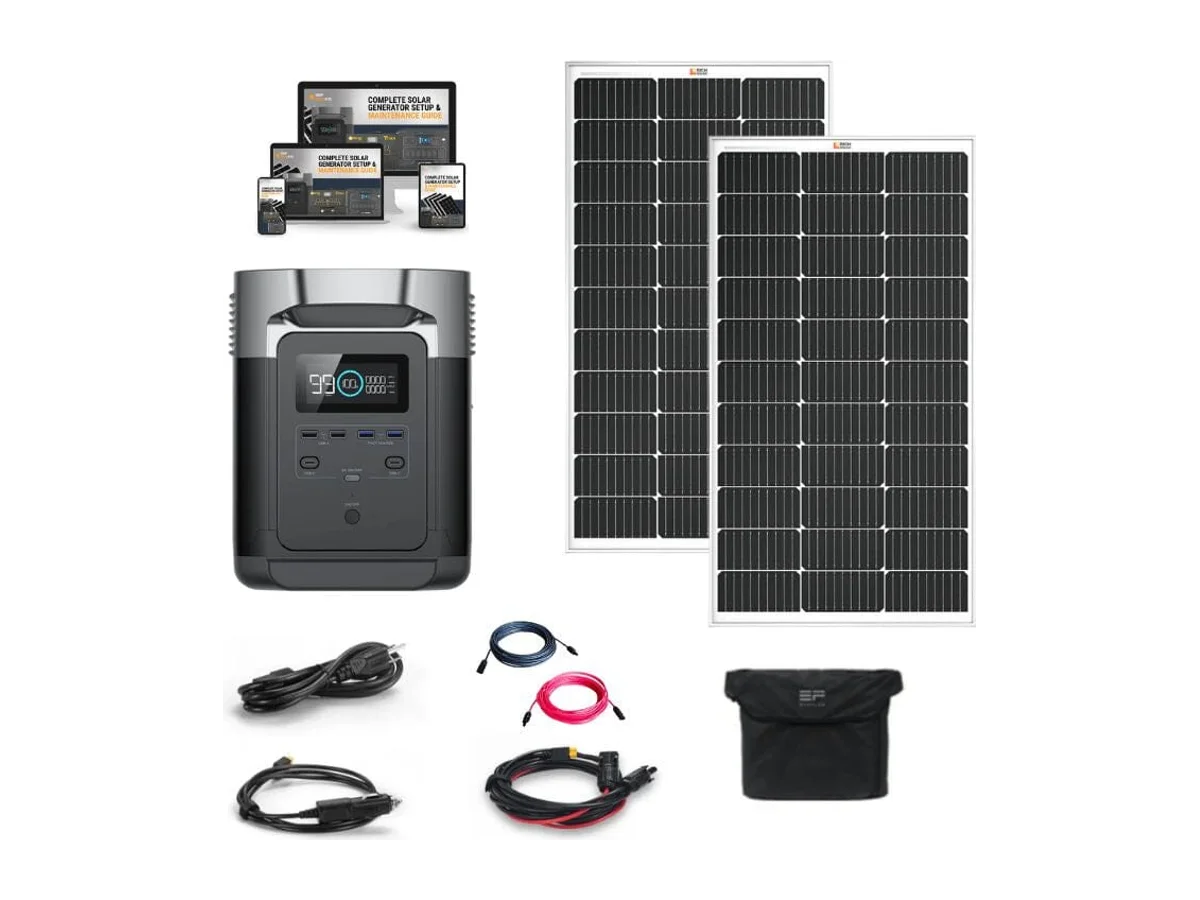 EcoFlow DELTA 1,800W / 1,300Wh Solar Kit / Portable Power Station + Choose Your Custom Bundle | Complete Solar Generator Kit