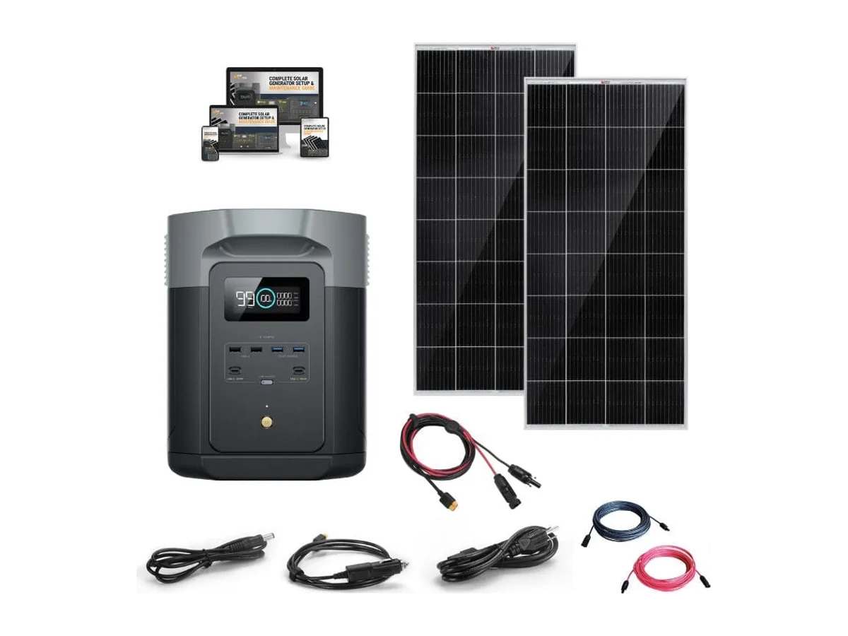 EcoFlow DELTA 2 [MAX] - 2,400W / 2,048Wh Portable Power Station + Choose Your Custom Bundle | Complete Solar Kit | 2023 DELTA 2 MAX Model