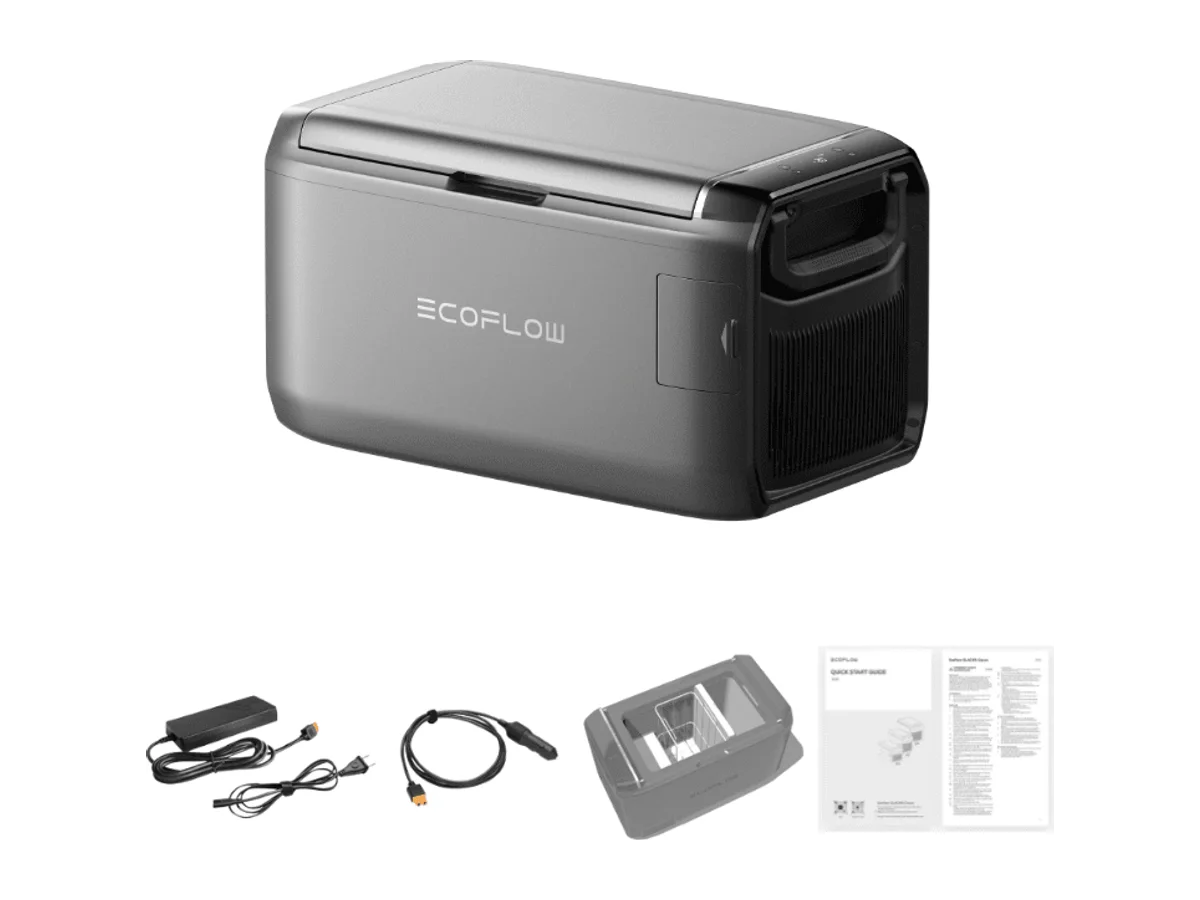 EcoFlow GLACIER Classic 3-in-1 Portable Fridge, Freezer & Battery | 35L–55L | Up to 45H Runtime | Dual-Zone Cooling | Solar + USB-C Rechargeable