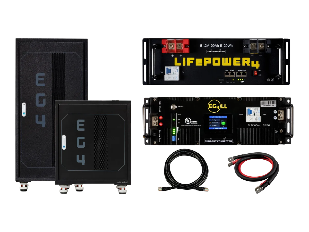 EG4 48V Battery Starter Kit, Choose Between LL-S or LifePower4 and Server Rack of Choice, Up to 30.72kWh of Battery Power