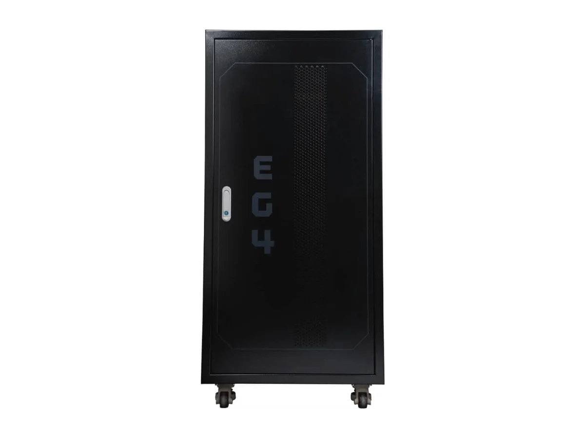 EG4 Enclosed Battery Rack [Pre-Assembled] | 6 Slot | Wheels Included | Bus Bar Covers | Welded (Grey)