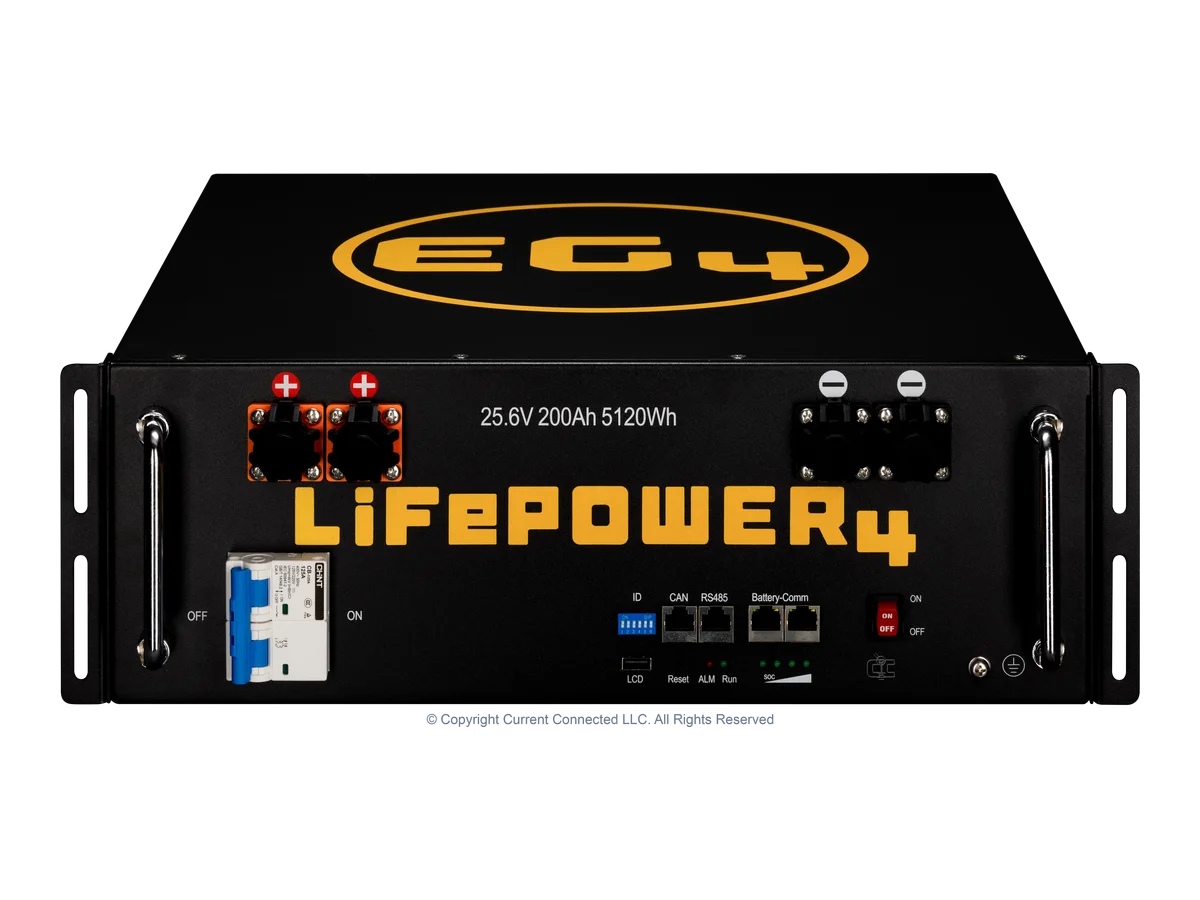EG4 LifePower4 V2 24V 200Ah 5.12kWh LiFePO4 Server Rack Battery, Residential Lithium Battery