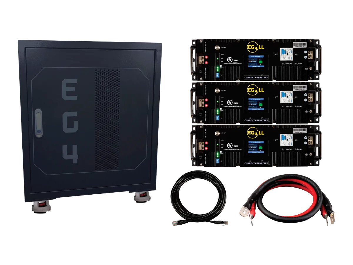 EG4 24V 15.36kWh LL V2 Fully Loaded LiFePO4 Server Rack Battery Bundle