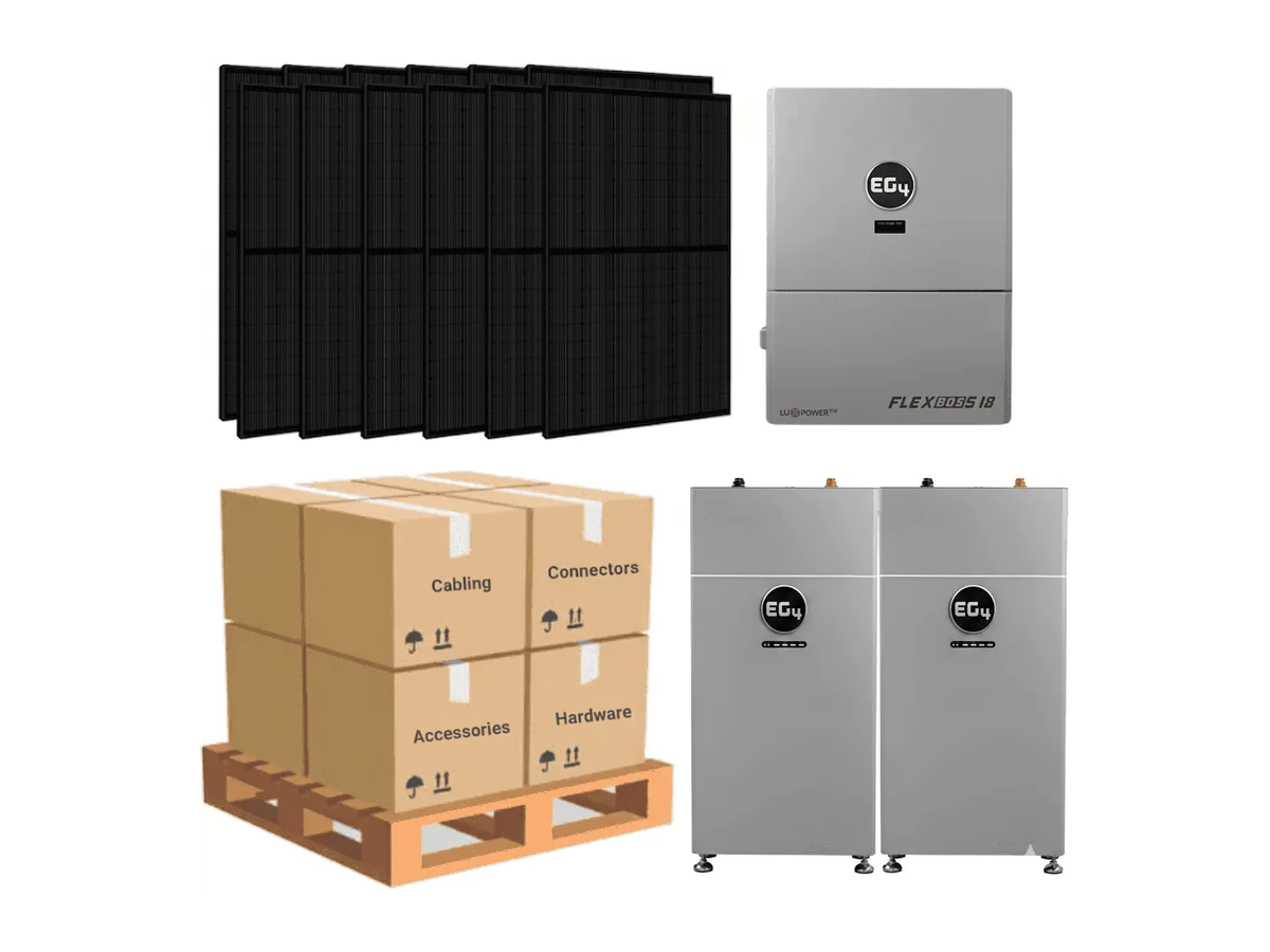 7.92kW Complete Solar Kit - EG4 FlexBoss18 Inverter - 20-32kWh Lithium Battery [SELECT PLUS]