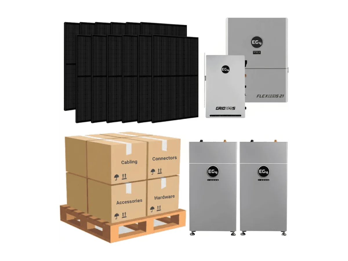 15.84kW Complete Solar Kit - EG4 FlexBoss21 Inverter + GridBoss - 28-32kWh Lithium Battery [SELECT PRO]