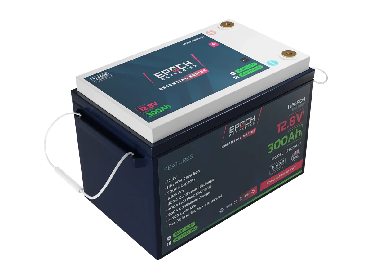 Epoch 12V 300Ah Heated & Bluetooth LiFePO4 Battery – Epoch Essentials