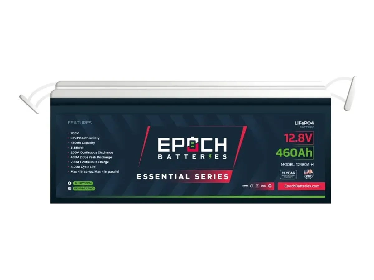 EPOCH 12V 460Ah Essential Series – Bluetooth & Heated LiFePO4 Battery