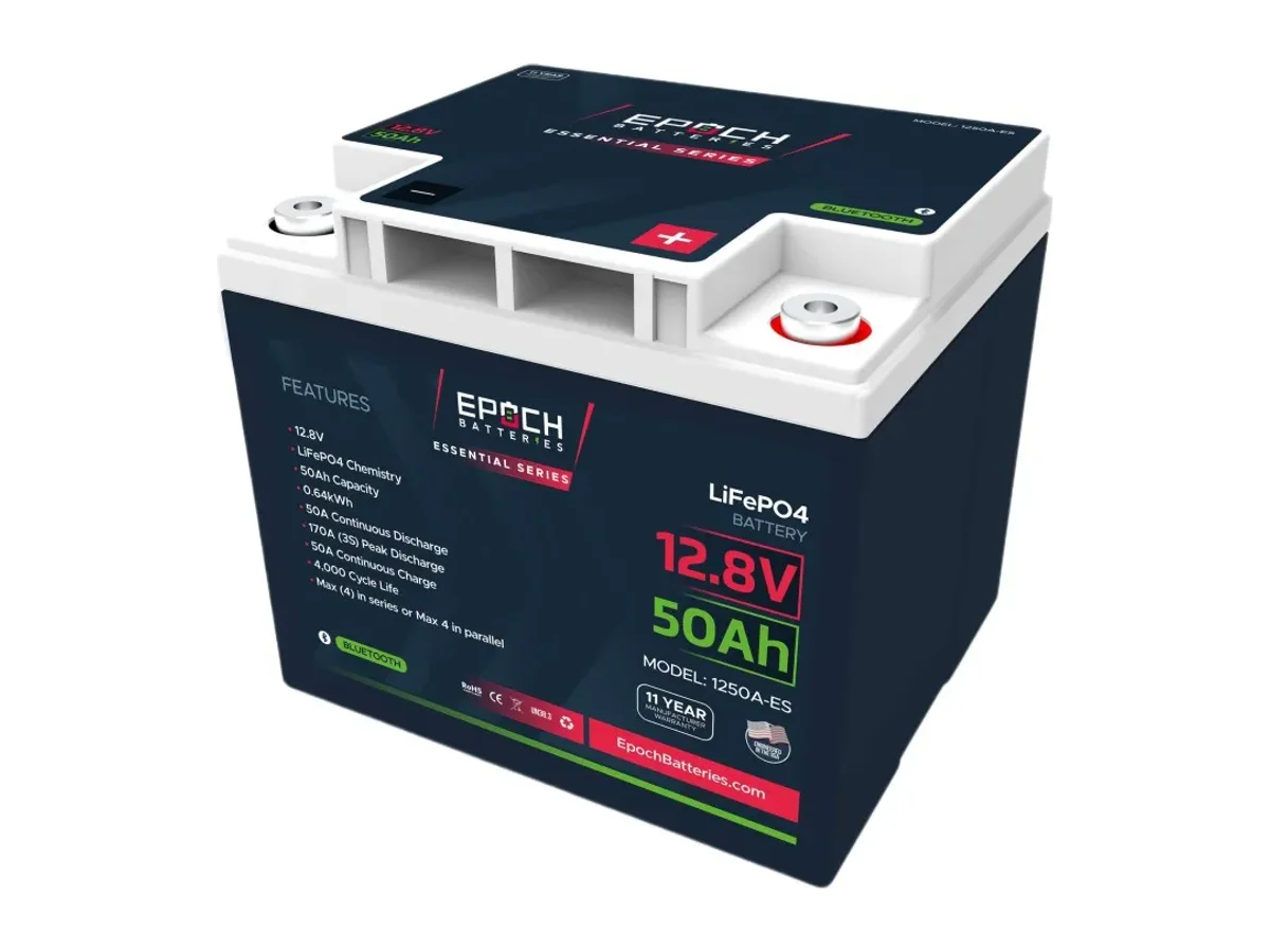 EPOCH 12V 50Ah Essential Series – Bluetooth LiFePO4 Battery