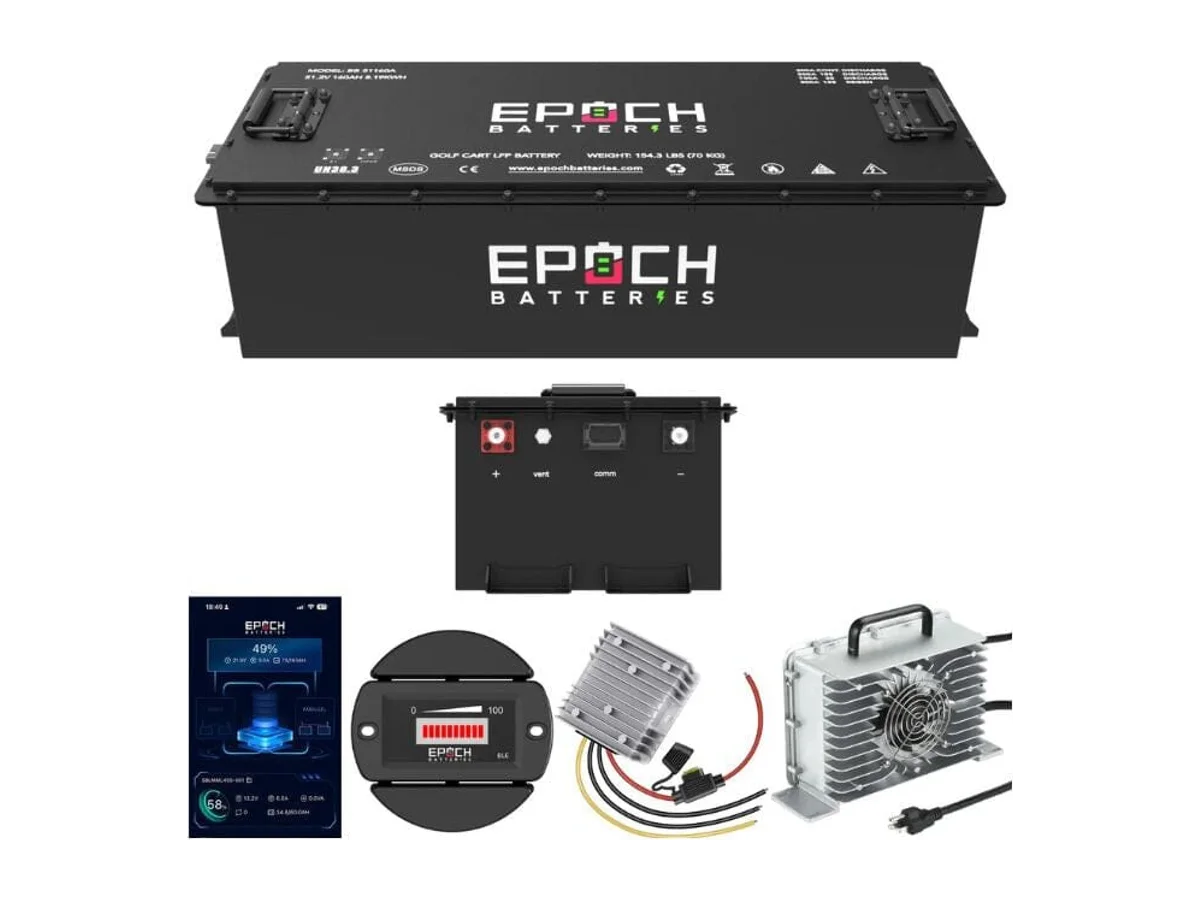 Epoch 48V 160Ah Lithium (LiFePO4) Golf Cart Battery - Complete Kit