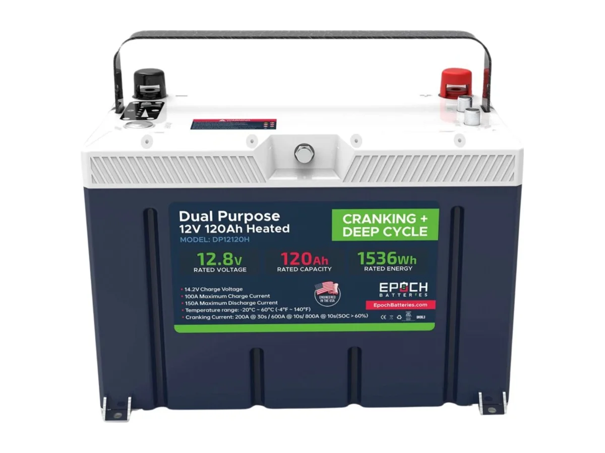 EPOCH 12V 120Ah Pro Series – LiFePO4 Cranking & Deep Cycle Lithium Battery (Dual Purpose)