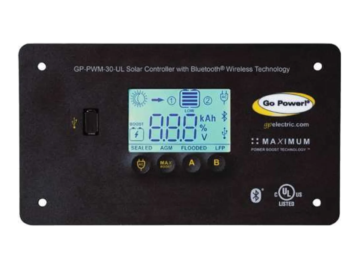 Go Power! 30A 12V 30 AMP Dual Bank Controller with Blue Tooth - GP-PWM-30-UL