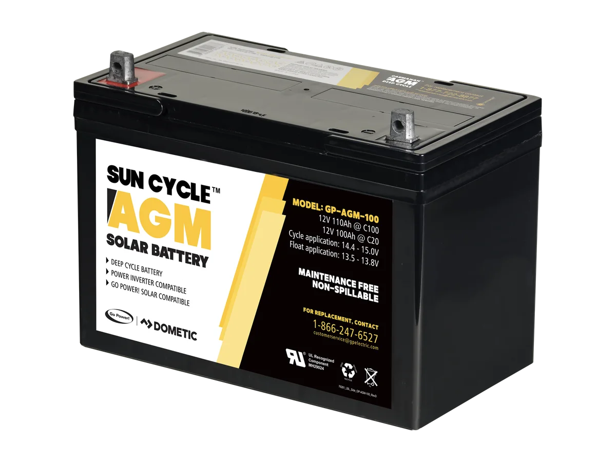 Go Power! 100Ah 12V Sun Cycle AGM Solar Battery - GP-AGM-100-12V