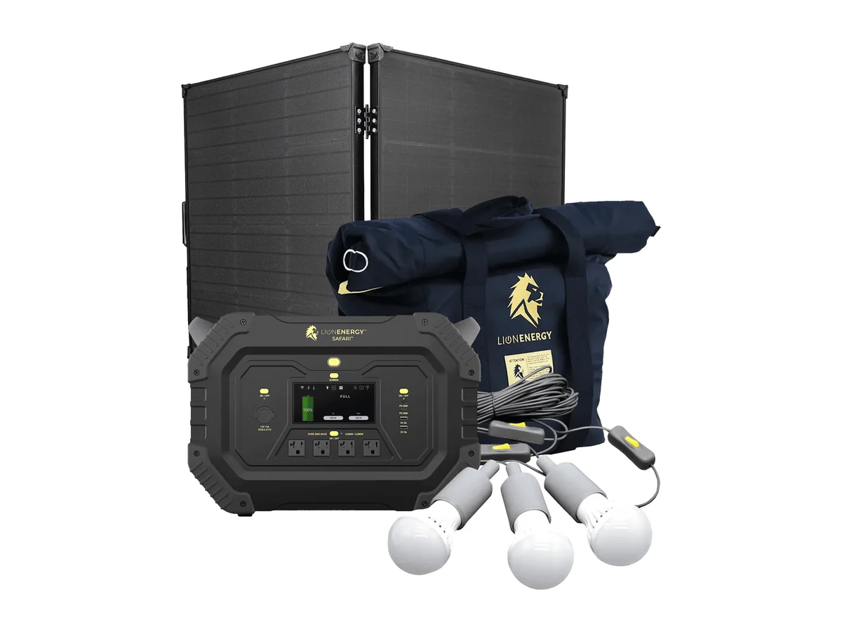 Lion Energy Safari 3,000W / 1,612wH Portable Power Station + Choose Your Custom Bundle | Solar Generator Kit