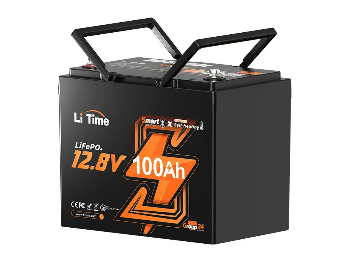 LiTime LiHeat™ 12V 100Ah Group 24 Dual-Mode Self Heating Bluetooth Lithium Deep Cycle Battery