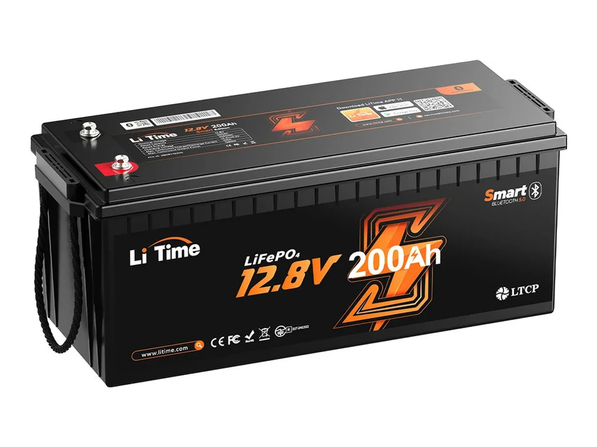 LiTime 12V 200Ah Bluetooth Lithium Battery for RVs, Marine