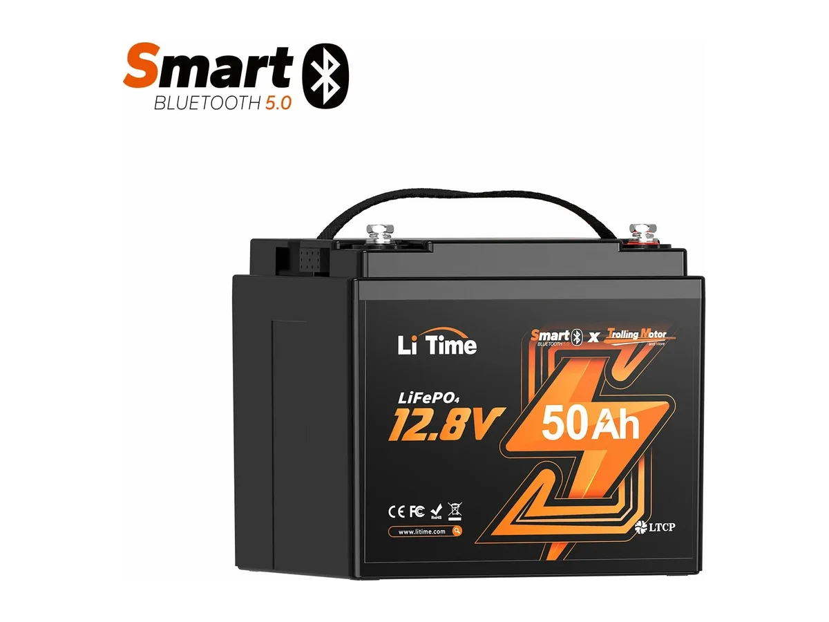 LiTime 12V 50Ah Lithium Battery for Trolling Motor with Bluetooth