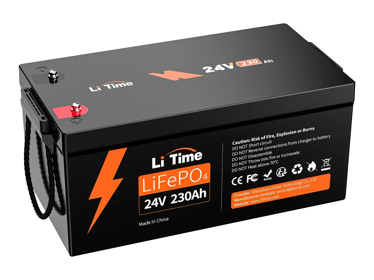 LiTime 24V 230Ah Deep Cycle LiFePO4 Group 8D Battery for RV and Truck