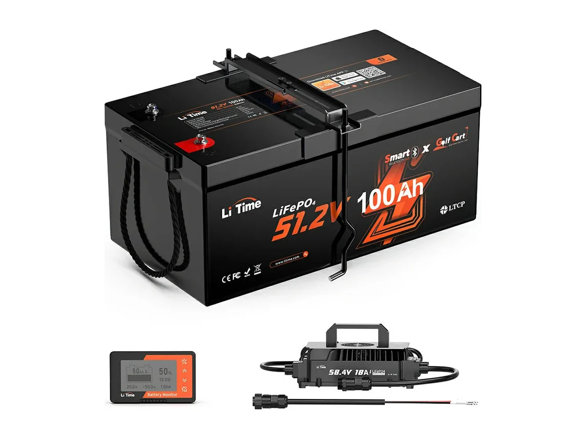 LiTime 48V 100Ah Lithium Battery Conversion Kit for Golf Cart & Lawn Mower