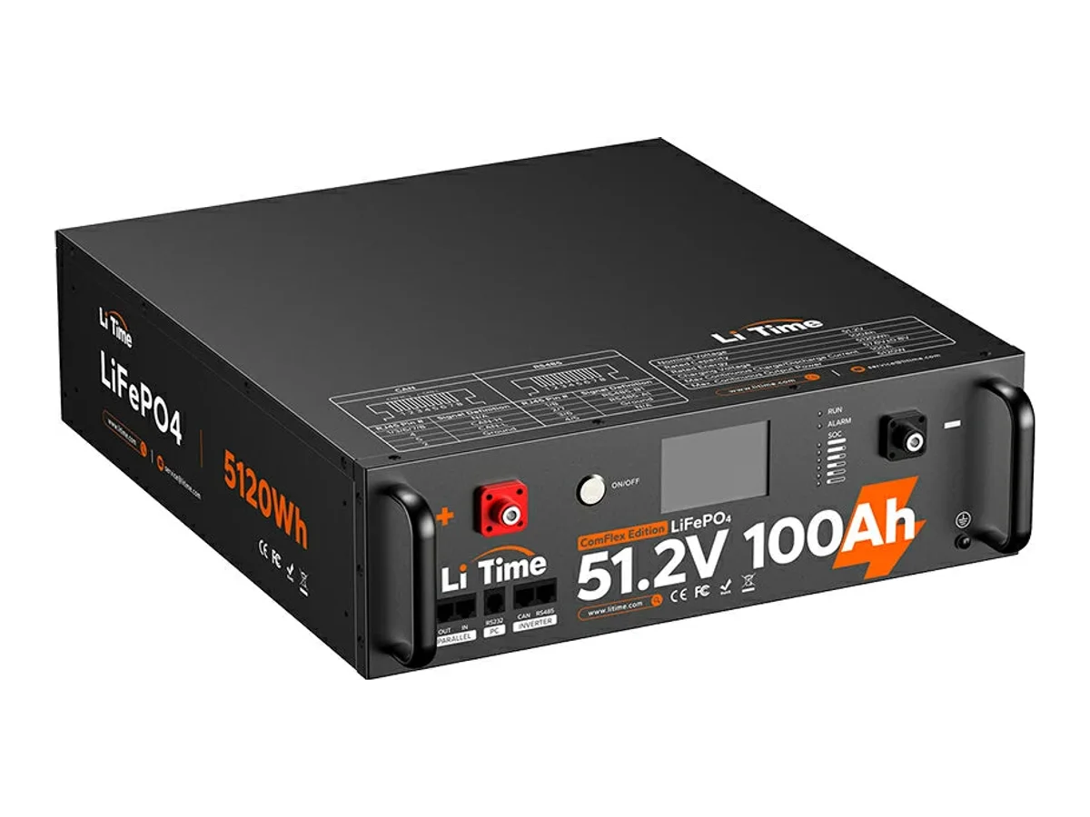 LiTime 48V(51.2V)100Ah ComFlex Edition Server Rack LiFePO4 Battery for Home Energy Stroage
