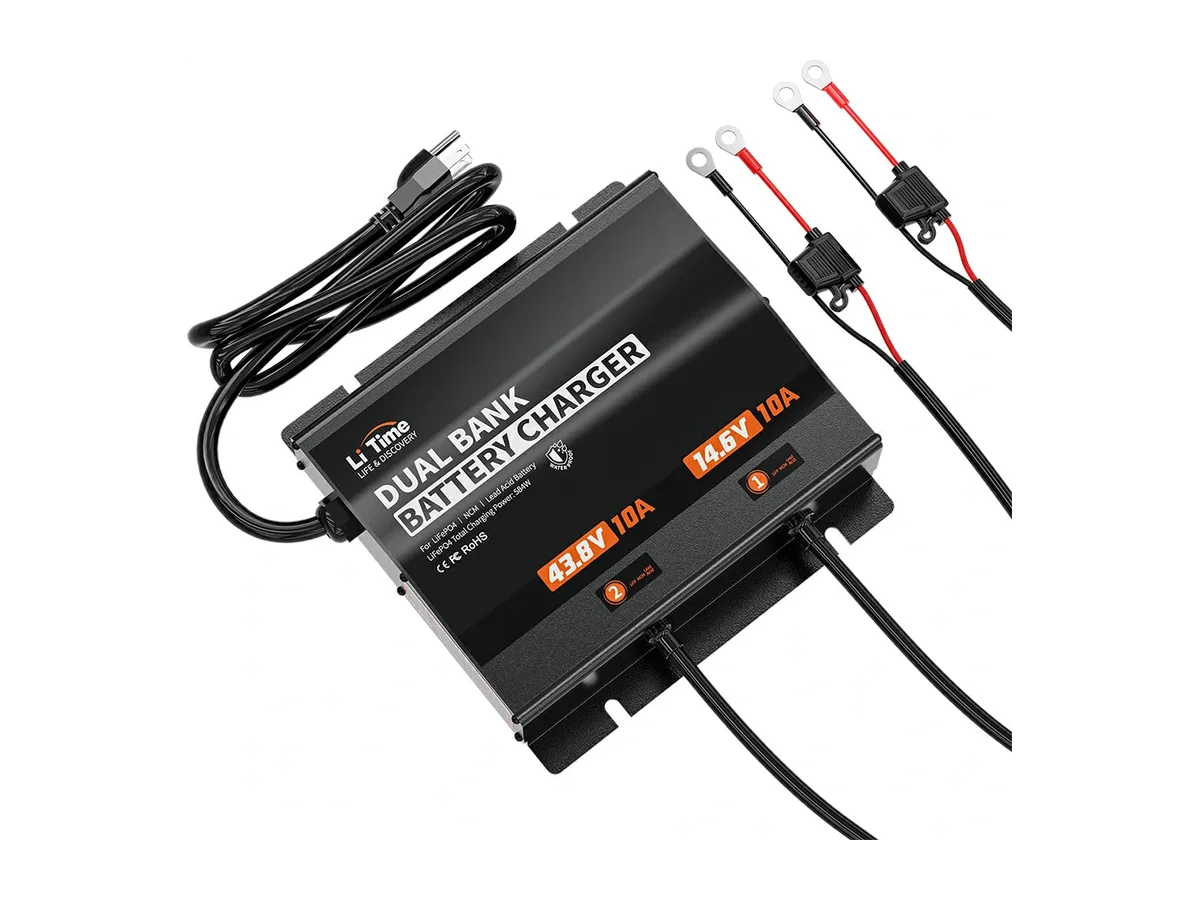 LiTime 10A 2 Bank 36V & 12V Battery Charger