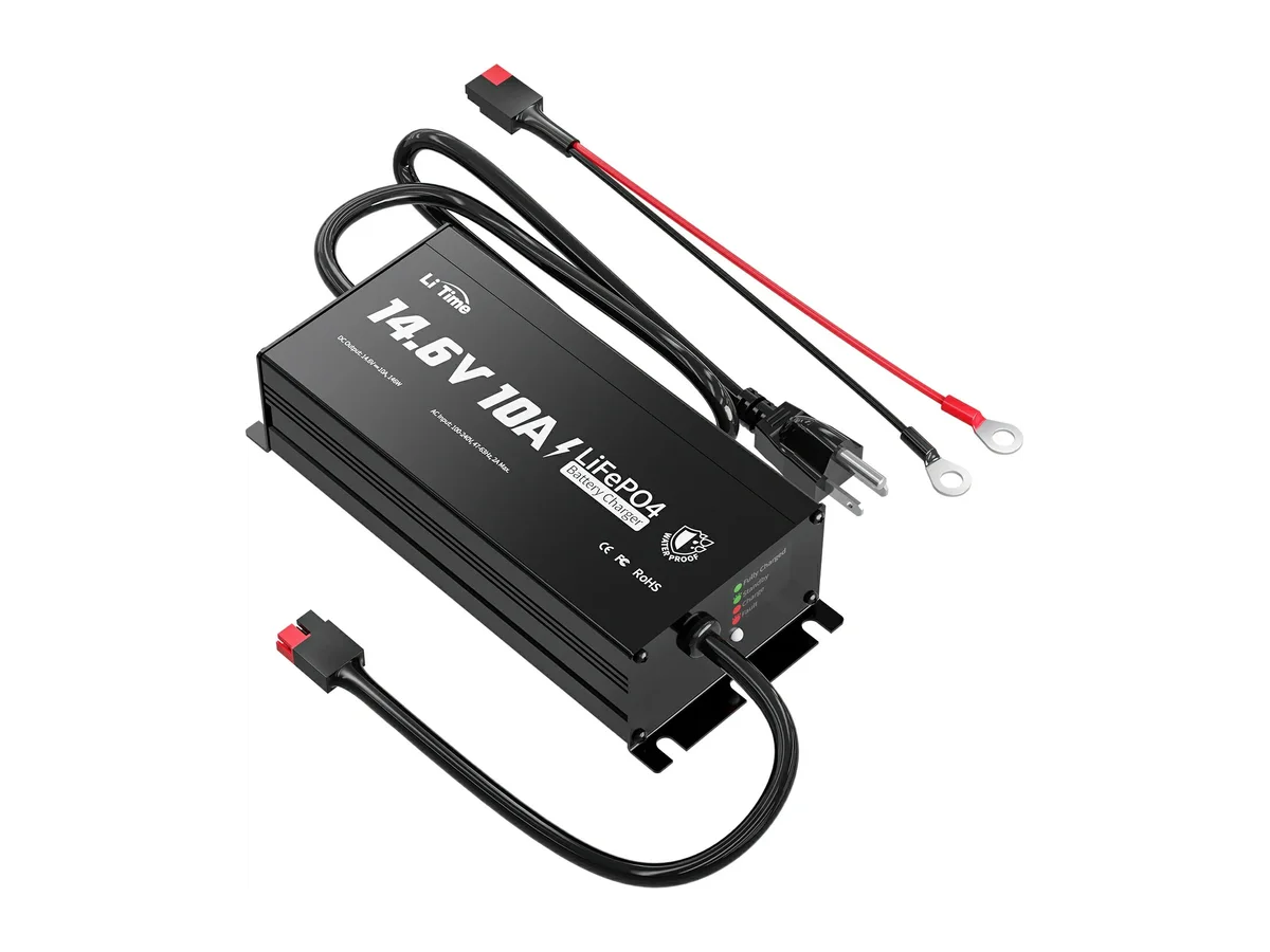 LiTime 12V (14.6V) 10A Lithium Battery Charger IP65 Waterproof