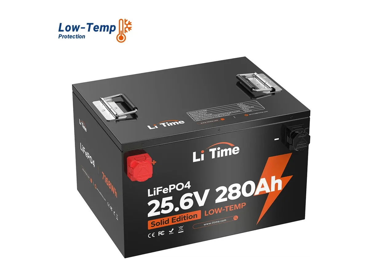 LiTime 24V 280Ah Lithium Battery For Off-grid & Home Backup with Low-Temp Protection