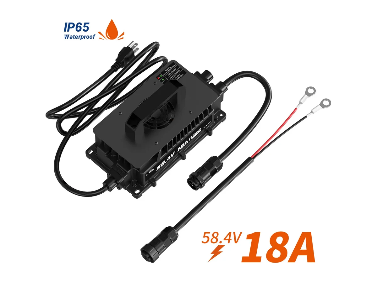 LiTime 48 Volt (58.4) 18A LiFePO4 Battery Charger IP65 Waterproof