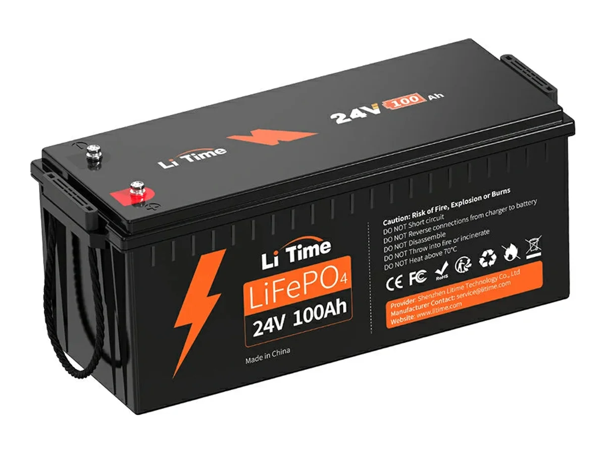 LiTime 24V 100Ah Lithium Battery for RV and Truck