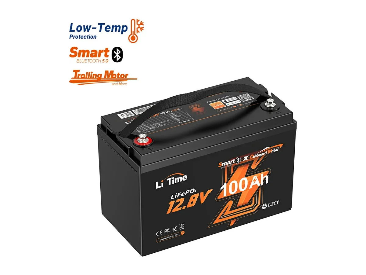 LiTime 12V 100Ah Marine Battery for Electric Outboard Trolling Motor