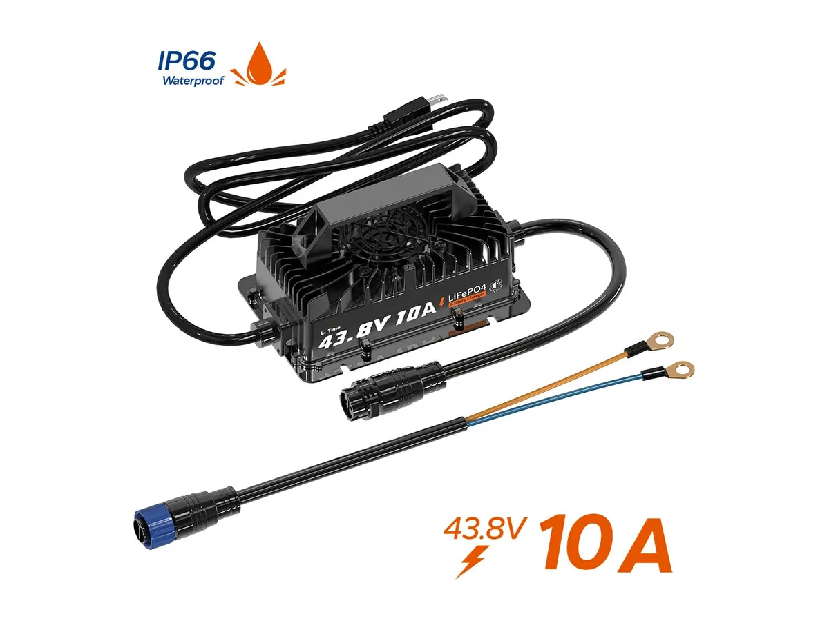 LiTime 36V (43.8V) 10A Lithium Golf Cart Waterproof Battery Charger