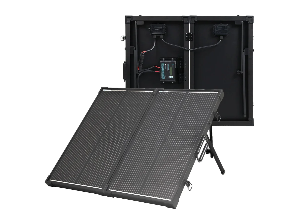 100W 12V N-Type Portable Solar Panel Suitcase Kit with 20A PWM Controller
