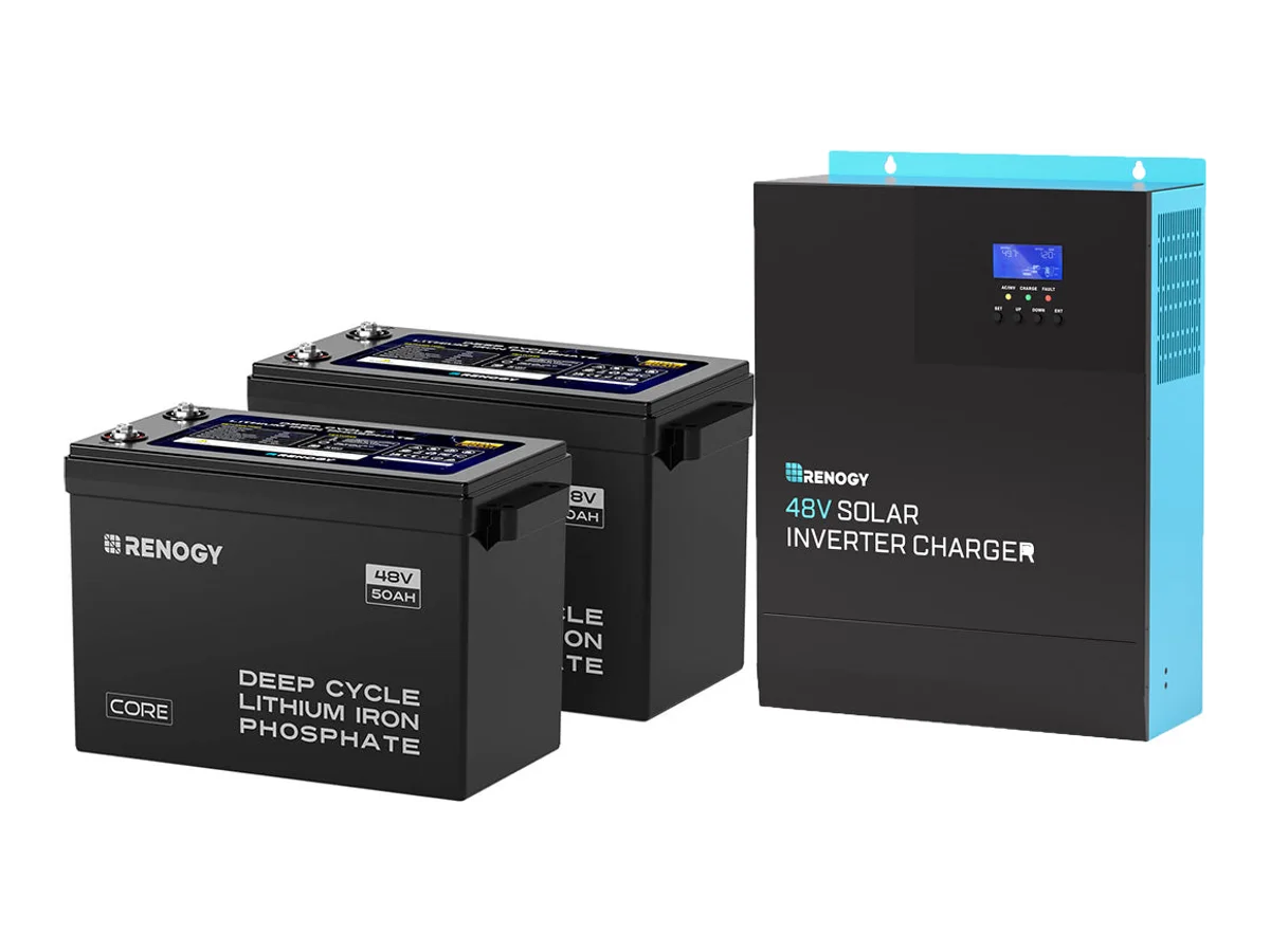 48V Standard Backup System – 50Ah Self-Heating LiFePO4 Battery & 3500W Solar Inverter Charger